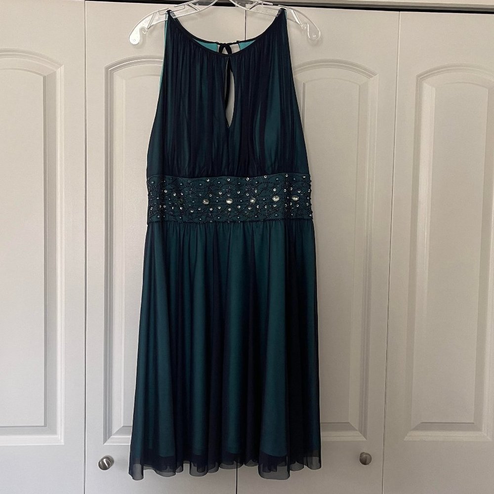 Dressbarn Teal/Black Cocktail Dress